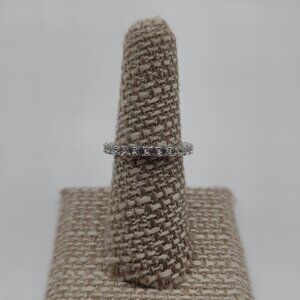 Size 7 Sterling Silver Bright Round Cubic Zirconia Gems Ring A2605